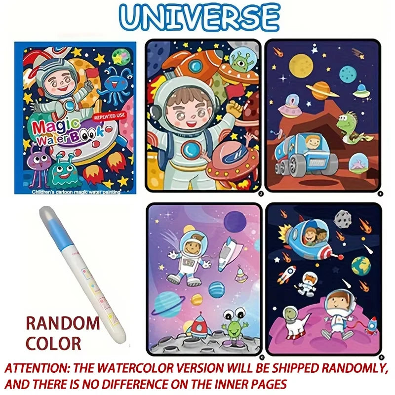 Magical Book Water Drawing Montessori Toys Reusable Coloring Book Magic Water Drawing Book Sensory Early Education for Children