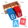 Baby Toy Montessori Lower and Capital Case Sandpaper Blue Red Letters Wood Box for Early Childhood Preschool Brinquedos Juguetes