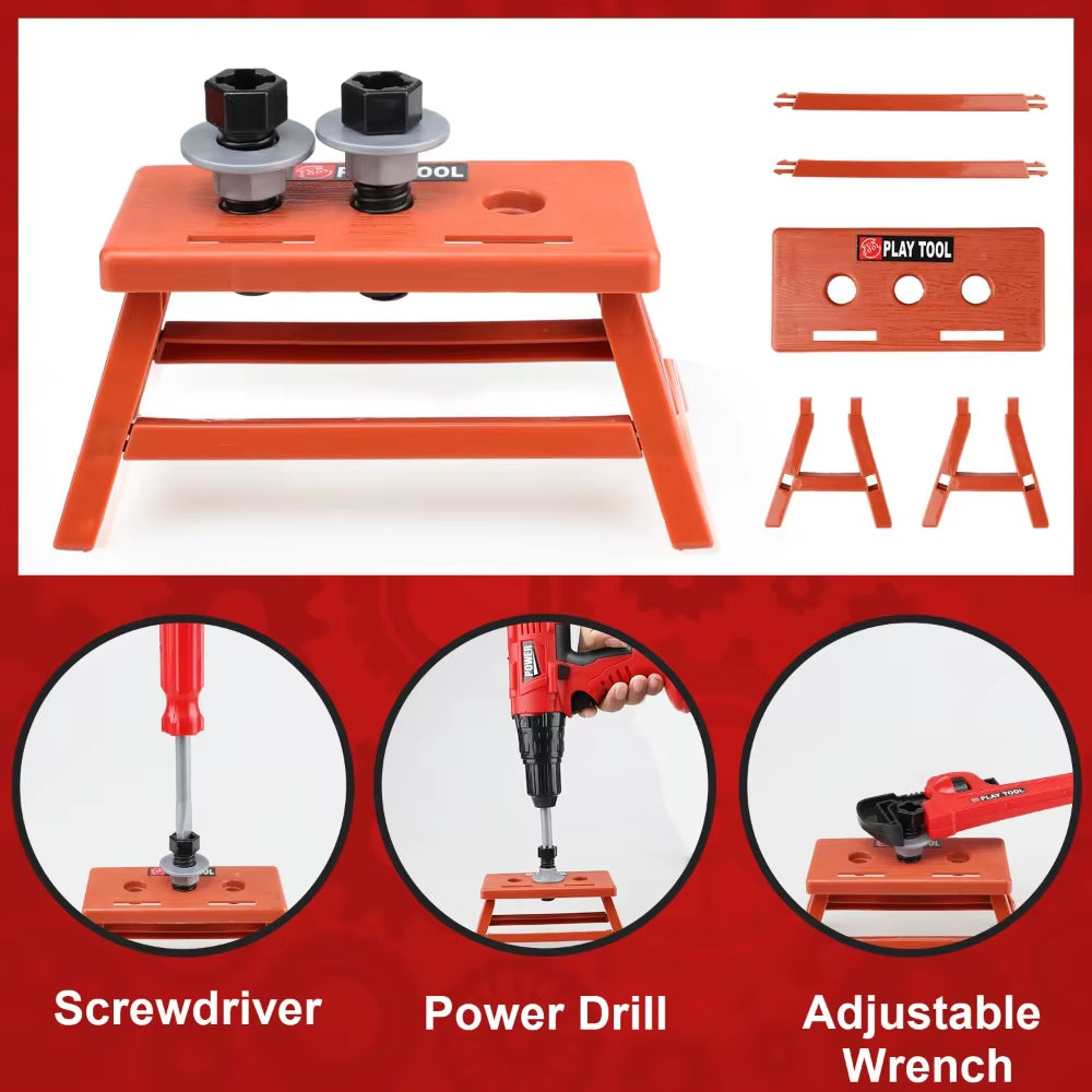 Children'S Tool Set with Electric Toy Drill Kids Power Construction Toy Pretend Play Toy Tools Kit for Toddler Boys Girls Child