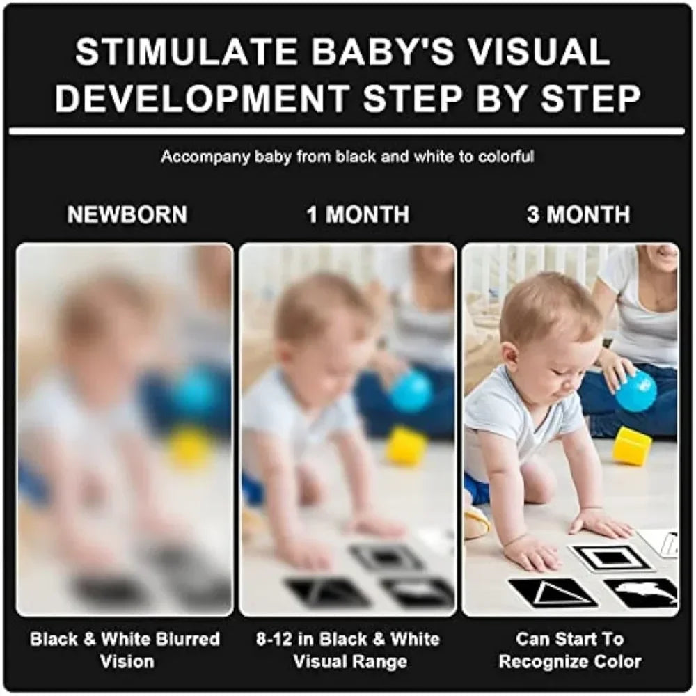 Montessori Vision Stimulation Cards Black White High Contrast Card Stimulate Visual Early Educational Learning Toys