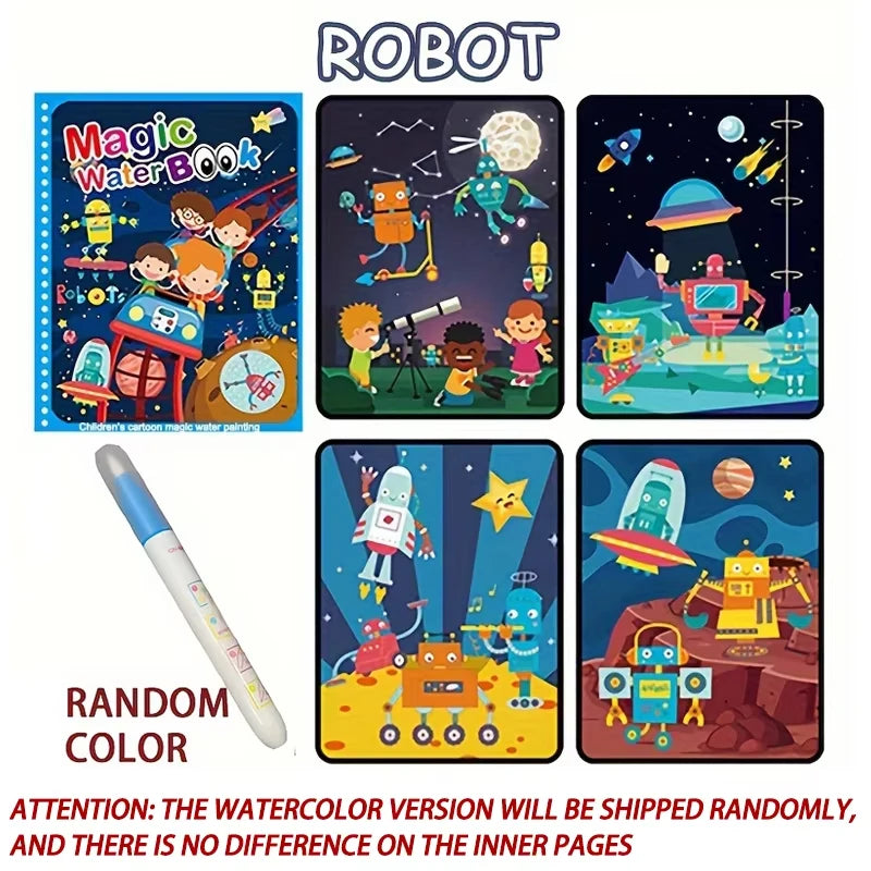 Magical Book Water Drawing Montessori Toys Reusable Coloring Book Magic Water Drawing Book Sensory Early Education for Children