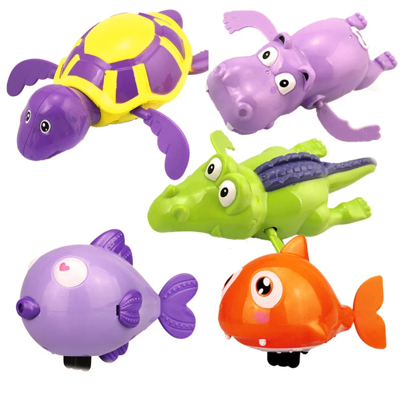 1Pcs Bath Toys Turtle Dolphin Baby Shower Baby Wind up Swim Play Toy Swimming Pool Accessories Baby Play in Water Random Color