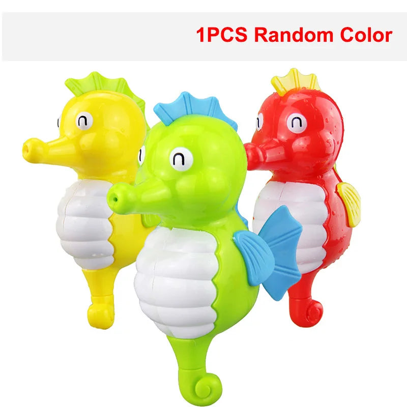 1Pcs Bath Toys Turtle Dolphin Baby Shower Baby Wind up Swim Play Toy Swimming Pool Accessories Baby Play in Water Random Color