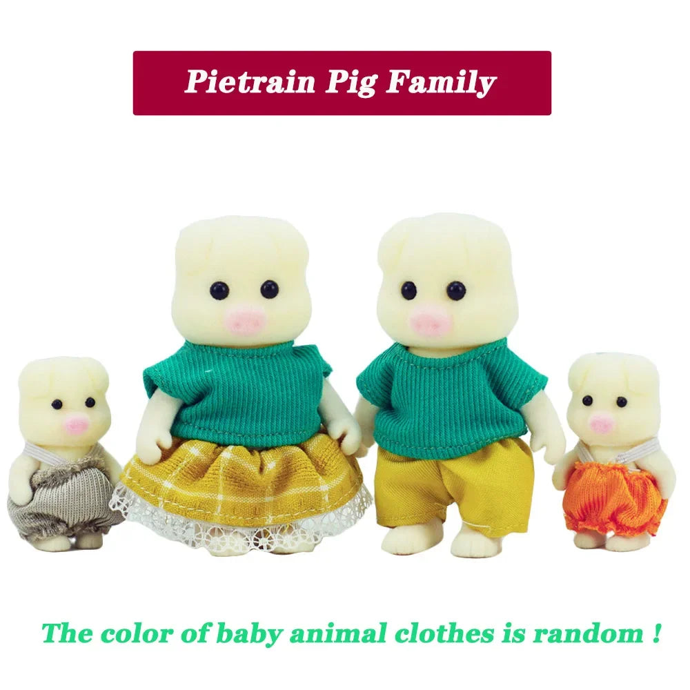 Simulation Forest Reindeer Family Doll Dollhouse Figures Furniture Set DIY Playset Play House Girls Toys Accessories Xmas Gifts