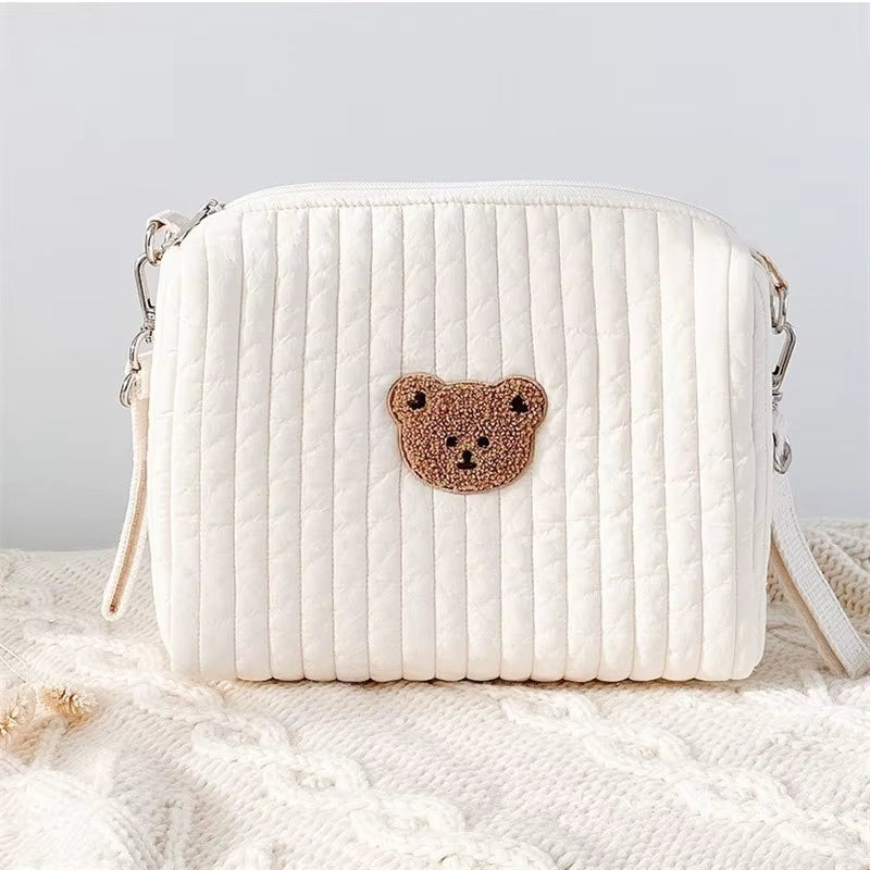 Portable Stroller Nappy Bag Quilted Baby Diaper Caddy Organizer Embroidered Mommy Bags Babies Accessories Changing Bag Storage