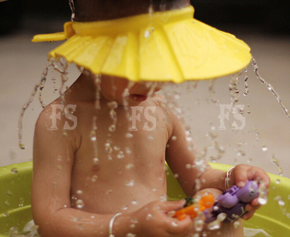 ADJUSTABLE BABY SHOWER CAP BABY KIDS CHILDREN BATH SHAMPOO SHIELD HAT WASH HAIR