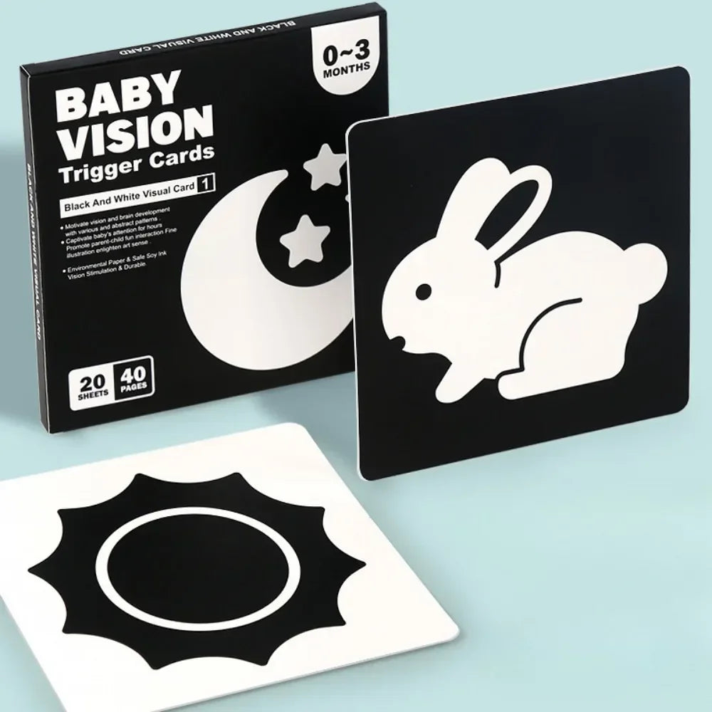 Montessori Vision Stimulation Cards Black White High Contrast Card Stimulate Visual Early Educational Learning Toys