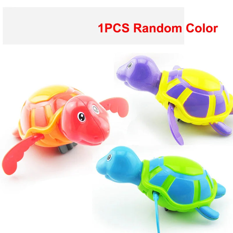 1Pcs Bath Toys Turtle Dolphin Baby Shower Baby Wind up Swim Play Toy Swimming Pool Accessories Baby Play in Water Random Color