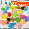 11-21Pcs Kid Baby Bath Toys Squeaky Floating Animals Squeaky Toy Bathing Shower