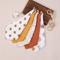 5PCS Set Bamboo Cotton Baby Face Towel Solid Print Muslin Square Towel Soft Burp Cloth