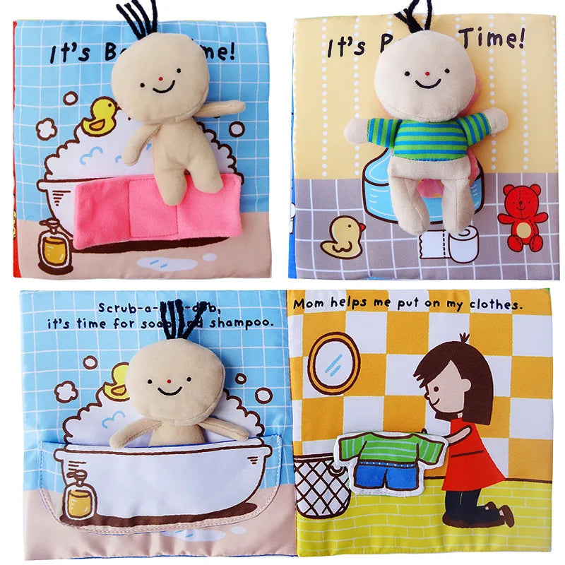 Sensory Cloth Book for Infants and Toddlers 0-6 Months - Montessori Early Learning Development Reading Toy