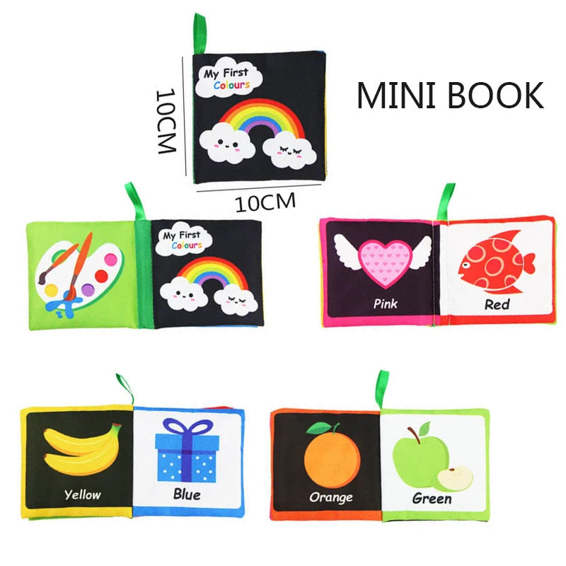 Sensory Cloth Book for Infants and Toddlers 0-6 Months - Montessori Early Learning Development Reading Toy