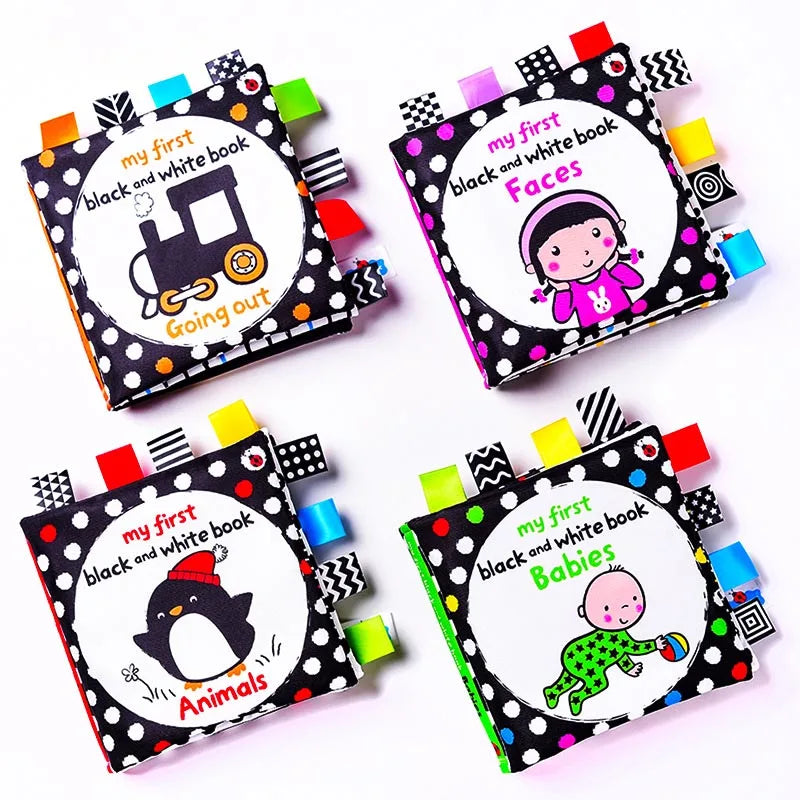 Sensory Cloth Book for Infants and Toddlers 0-6 Months - Montessori Early Learning Development Reading Toy