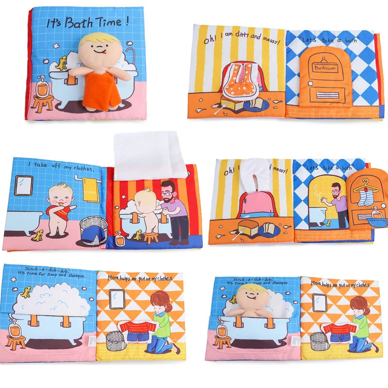 Sensory Cloth Book for Infants and Toddlers 0-6 Months - Montessori Early Learning Development Reading Toy