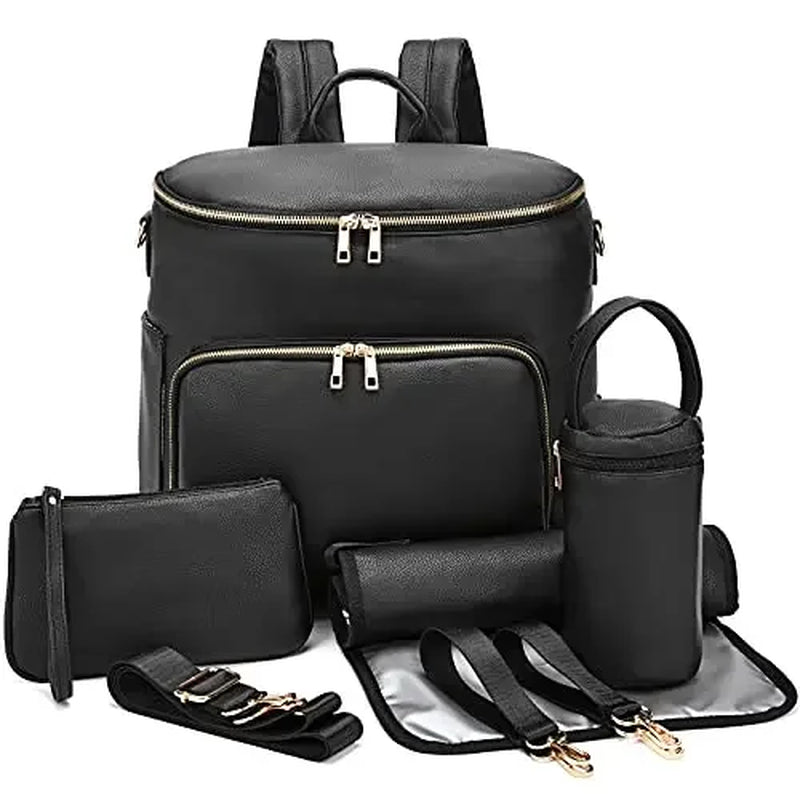 New Fashion Mommy Bag Pu Leather Diaper Backpack Bag with Changing Pad Baby Organizer Baby Nappy Bag Mummy Daddy Backpack