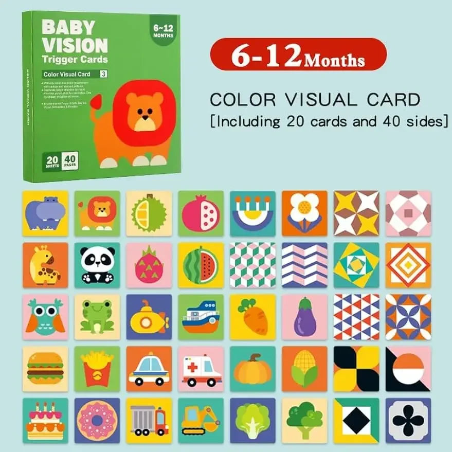 Montessori Vision Stimulation Cards Black White High Contrast Card Stimulate Visual Early Educational Learning Toys
