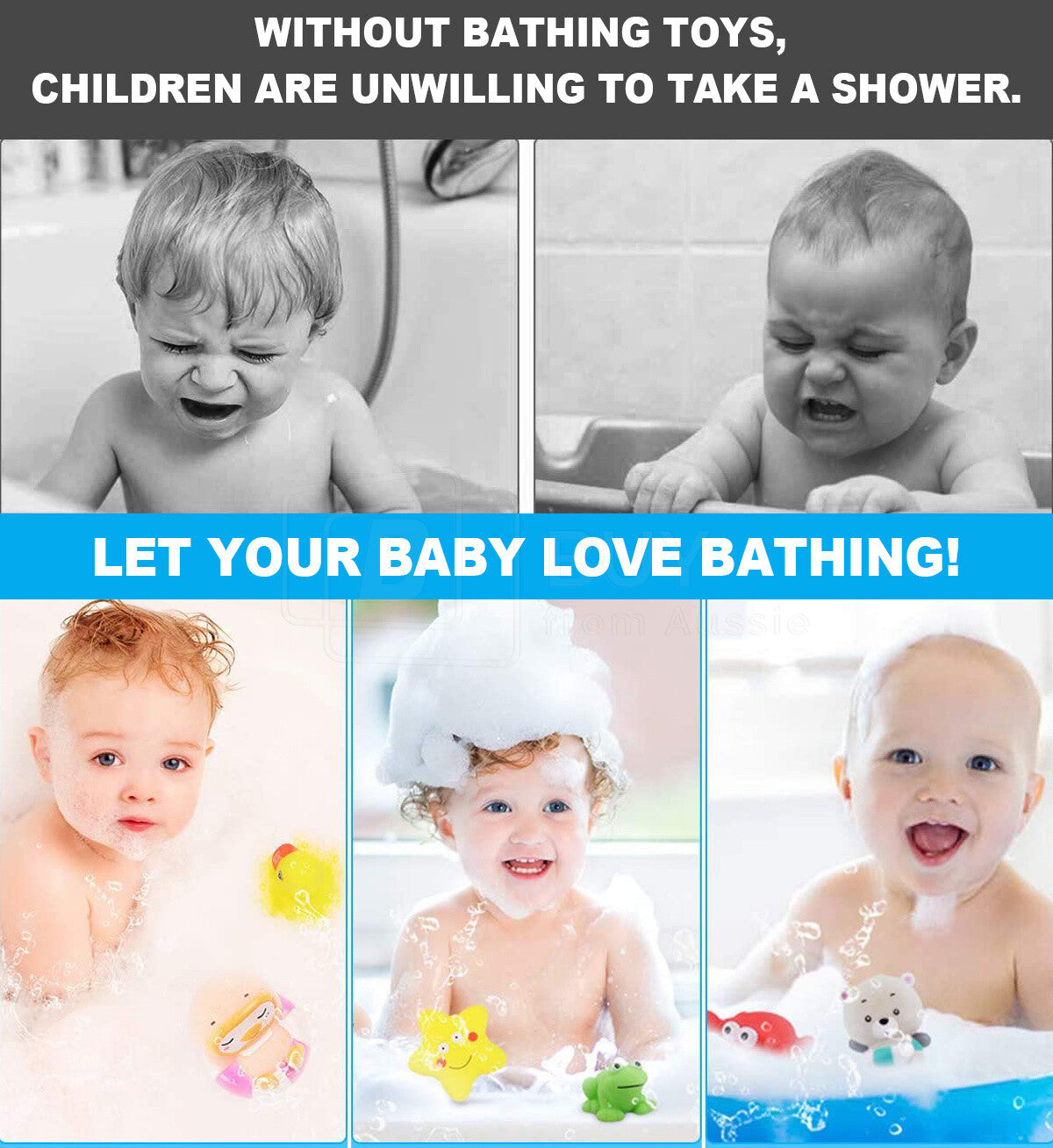 11-21Pcs Kid Baby Bath Toys Squeaky Floating Animals Squeaky Toy Bathing Shower
