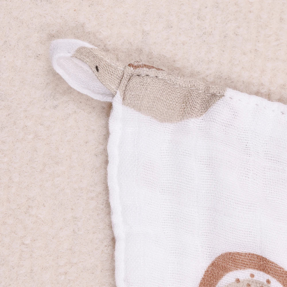 5PCS Set Bamboo Cotton Baby Face Towel Solid Print Muslin Square Towel Soft Burp Cloth