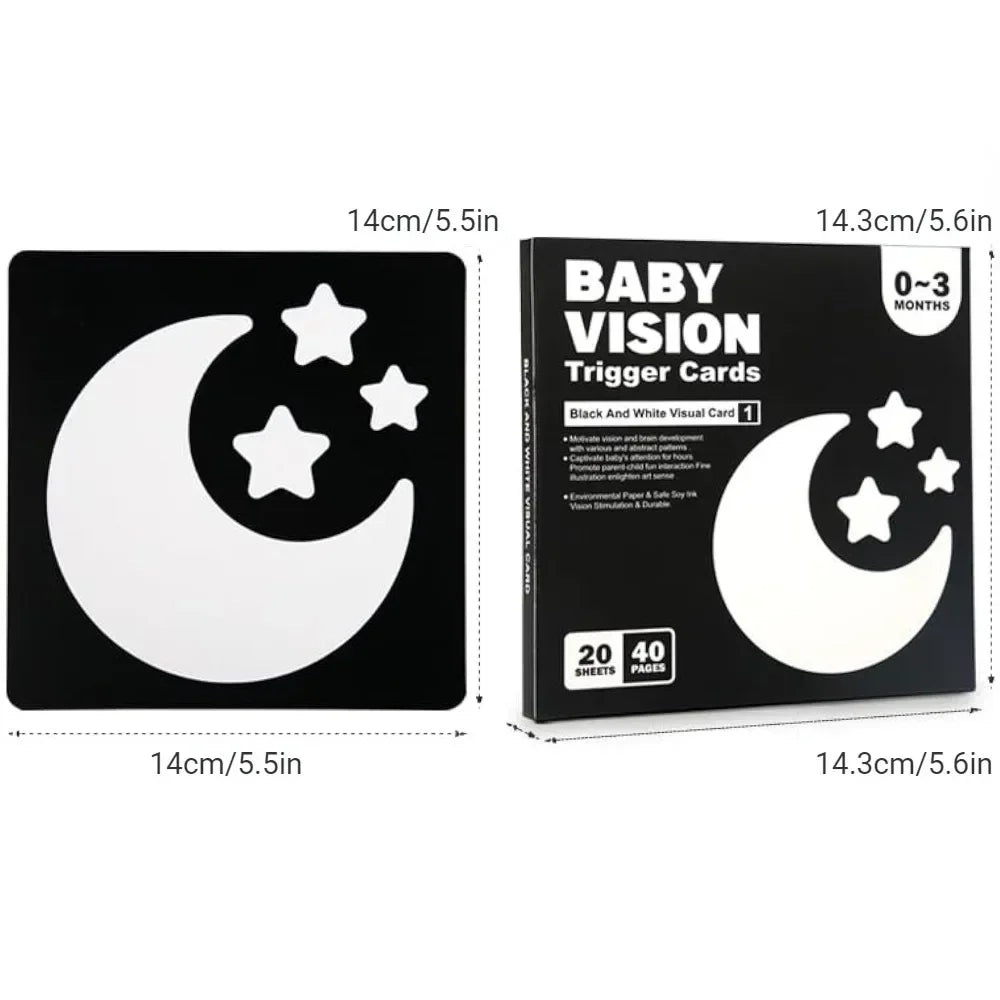 Montessori Vision Stimulation Cards Black White High Contrast Card Stimulate Visual Early Educational Learning Toys
