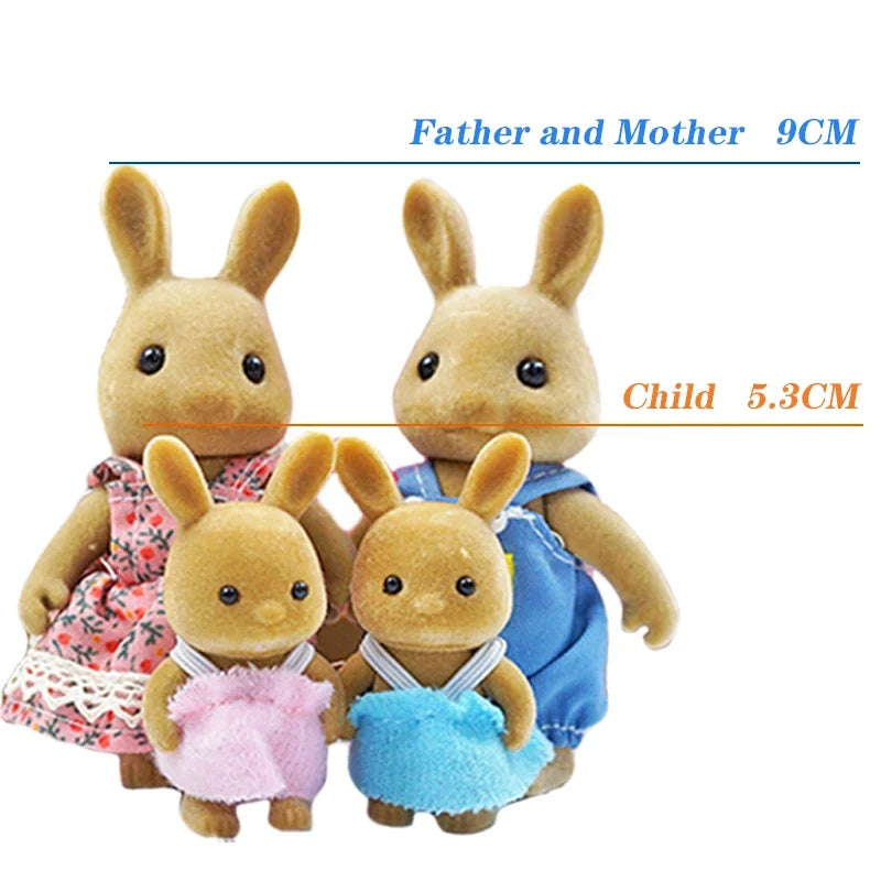 Simulation Forest Reindeer Family Doll Dollhouse Figures Furniture Set DIY Playset Play House Girls Toys Accessories Xmas Gifts